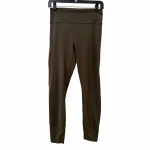 Lululemon Womens In Movement Tight 25" Leggings Size 8 Green Athletic Gym Yoga